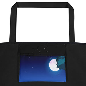 Bubby Bails Nighttime Custom Made Large Tote Bag with Pocket