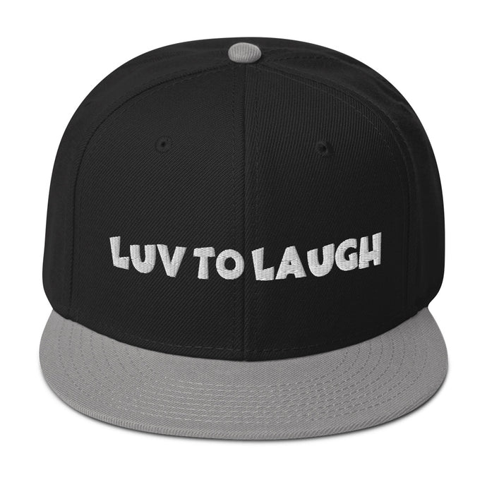 Luv To Laugh Snapback Hat Grey and Black